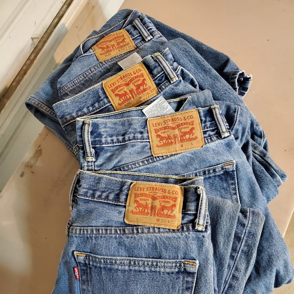 Levi's 505 men's jeans 33x32 four pairs